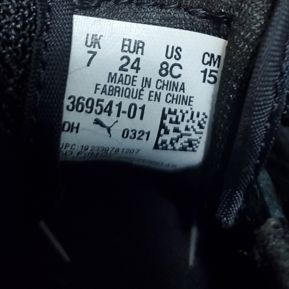 Toddler Size 8C Black and White Suede Puma - Picture 7 of 8